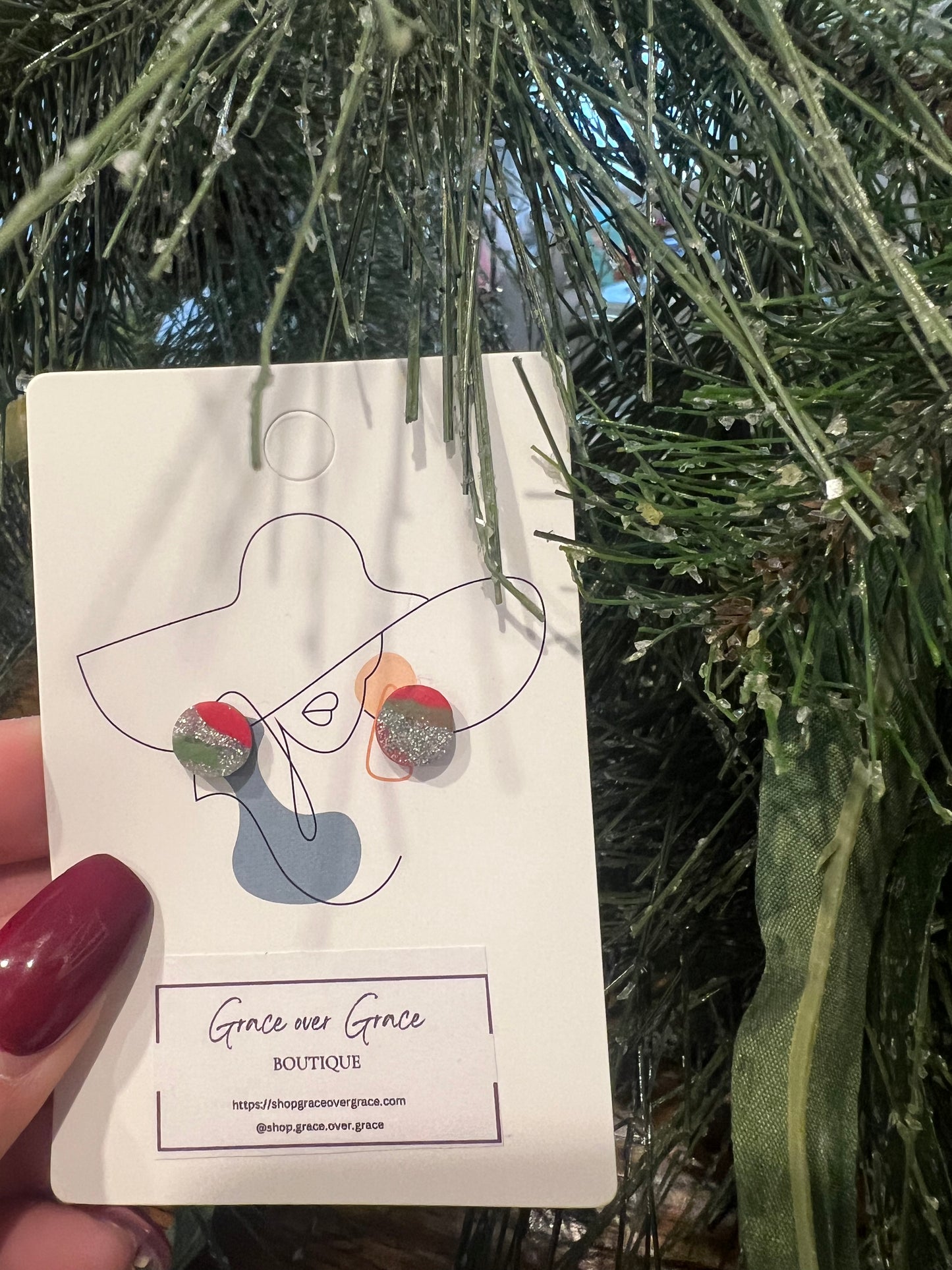 Christmas tie die studs