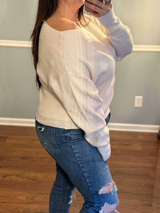 Falling for You Cream Sweater