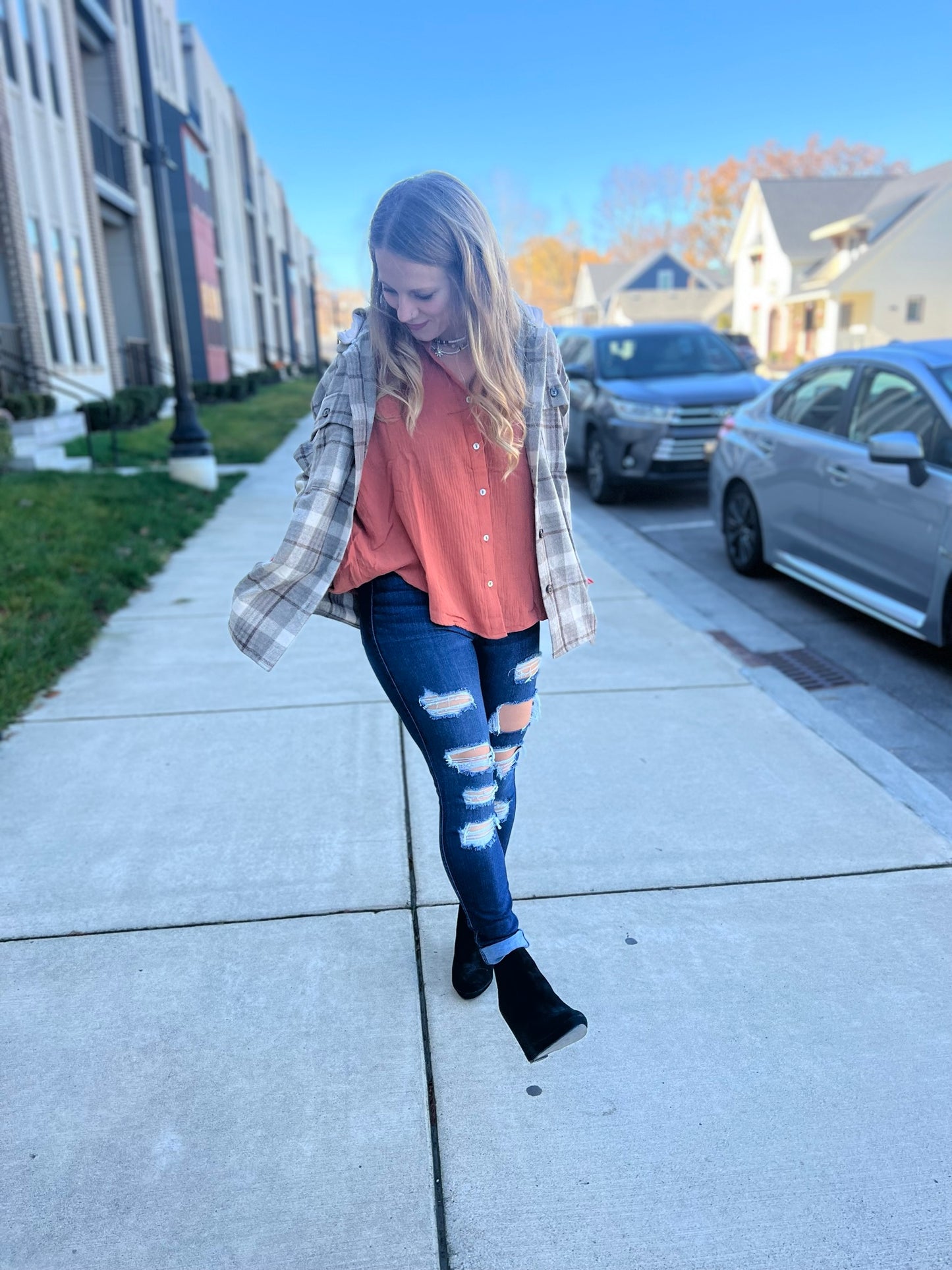 Enchanting Touch rust long sleeve top