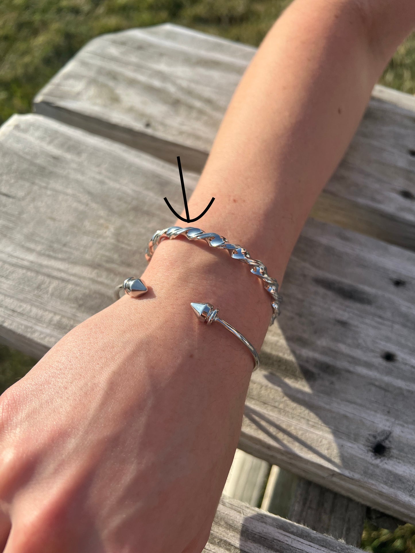 Goddess cuff solid twist silver bracelet