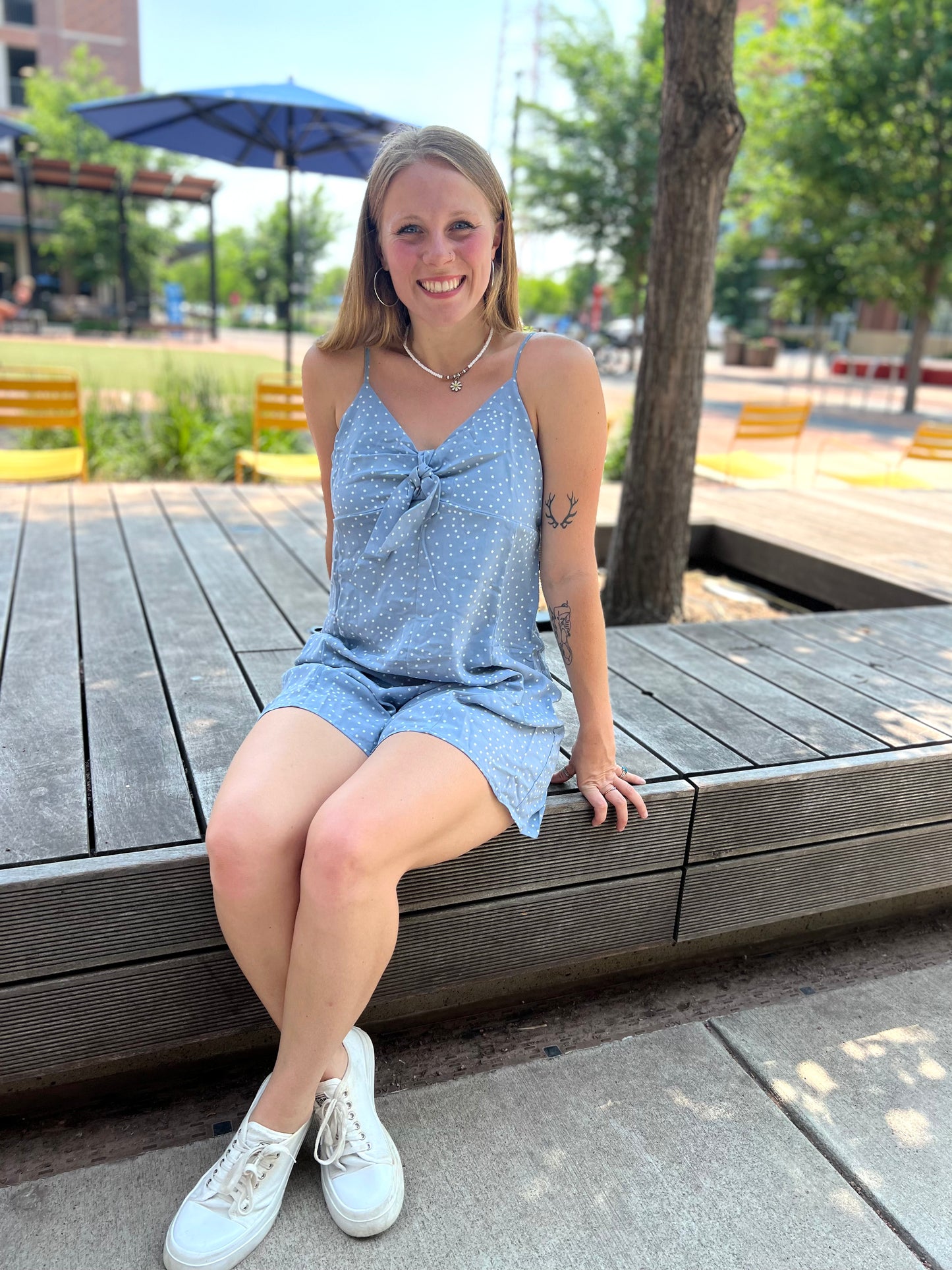 Spaghetti Strap blue romper