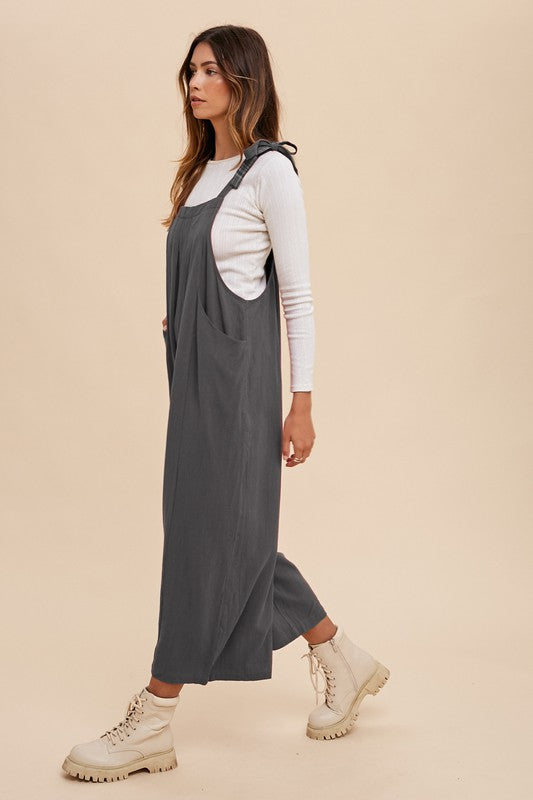 Main Event Charcoal loose fit jumpsuit