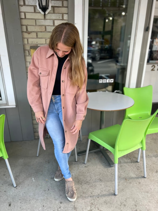 Cozy oversized long shacket