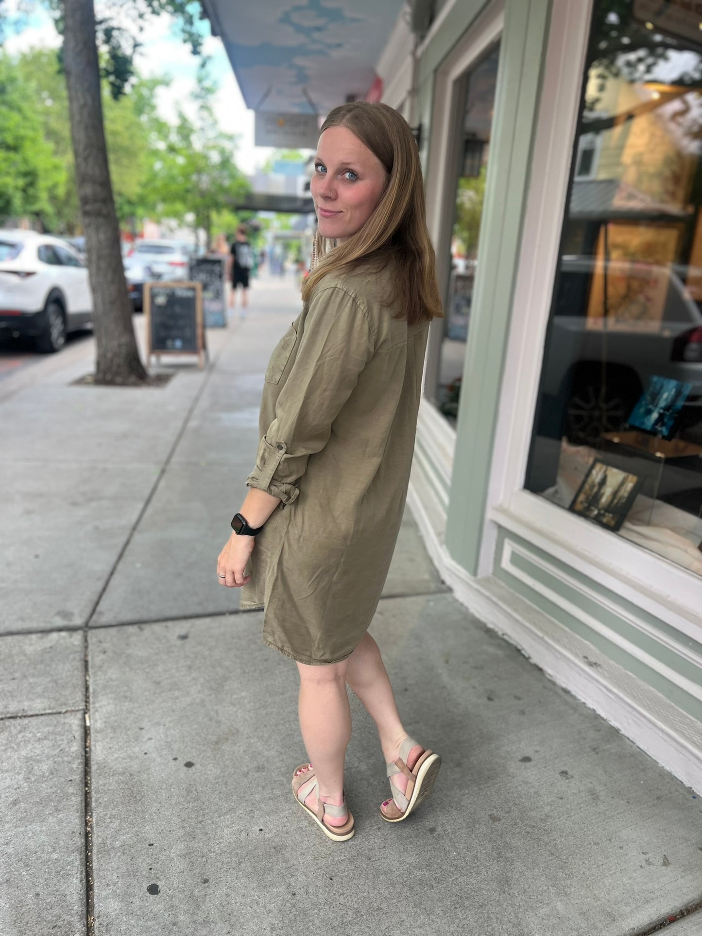 High Low Olive Tshirt Dress