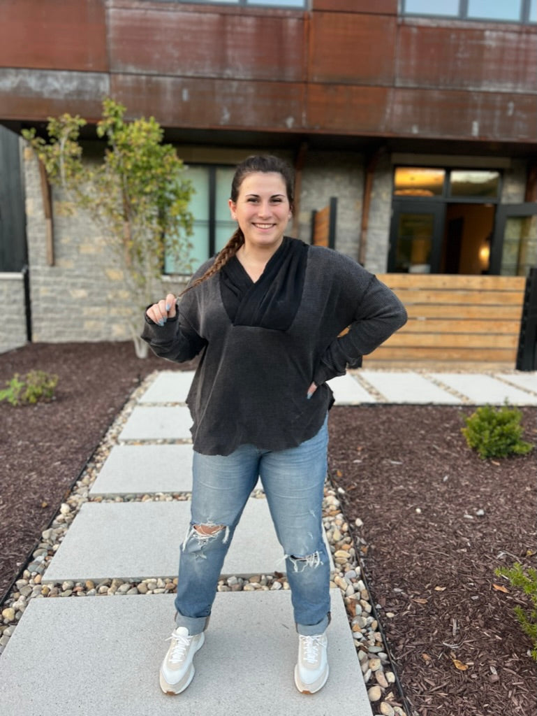 With love charcoal sweater