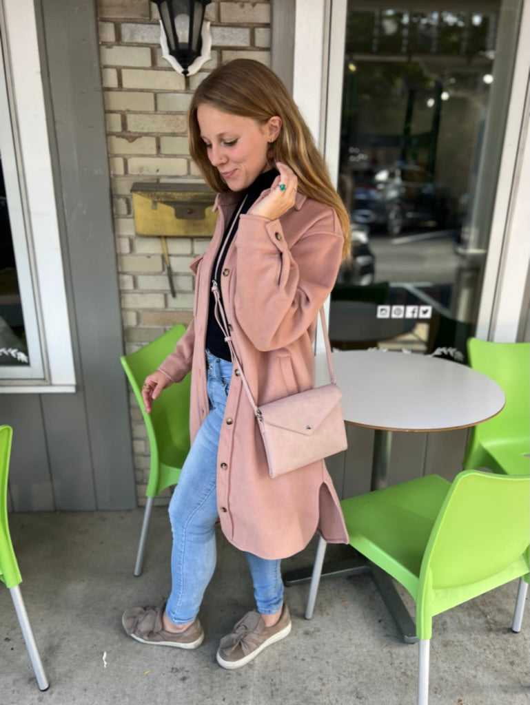 Cozy oversized long shacket