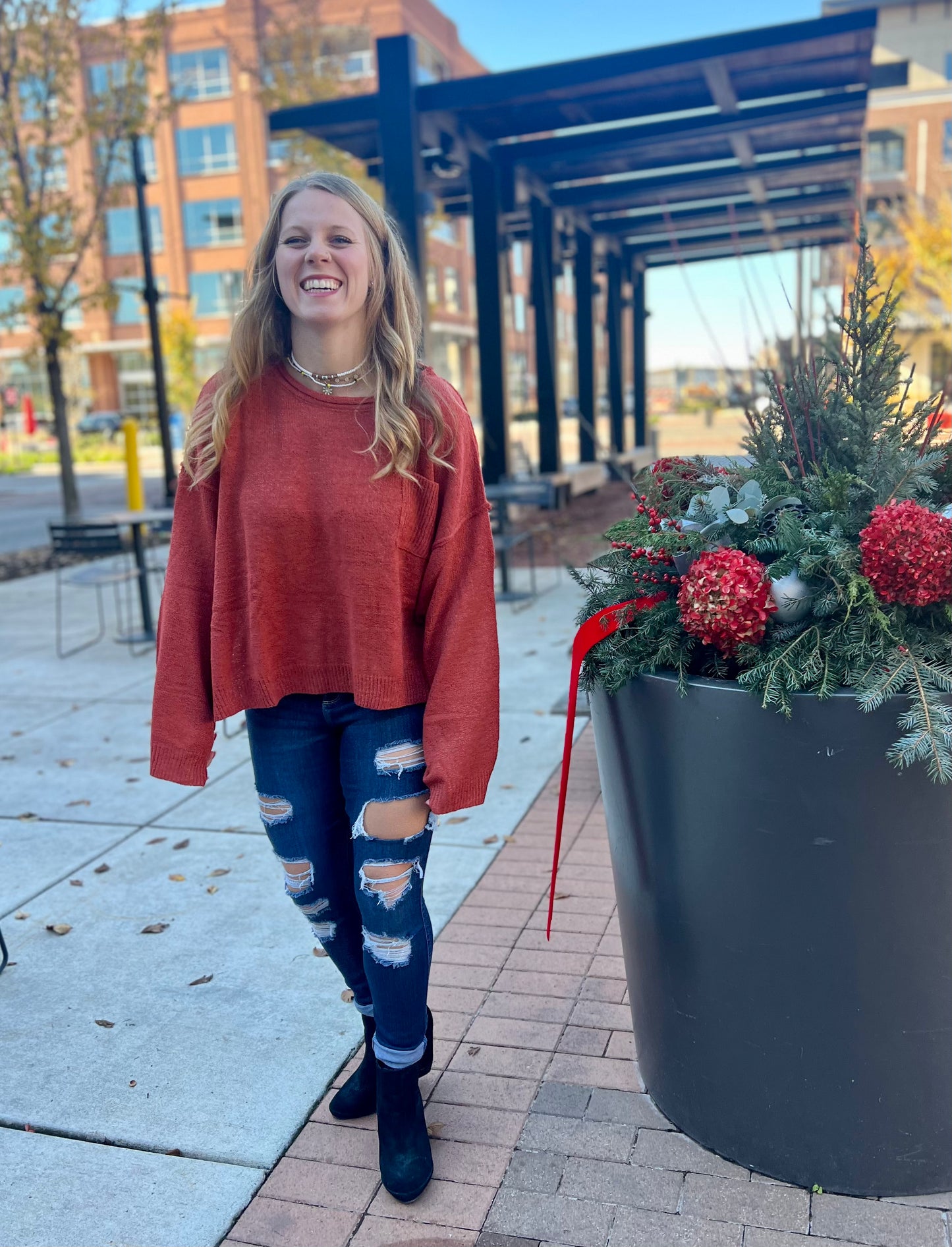 Fireside drop shoulder loose fit sweater