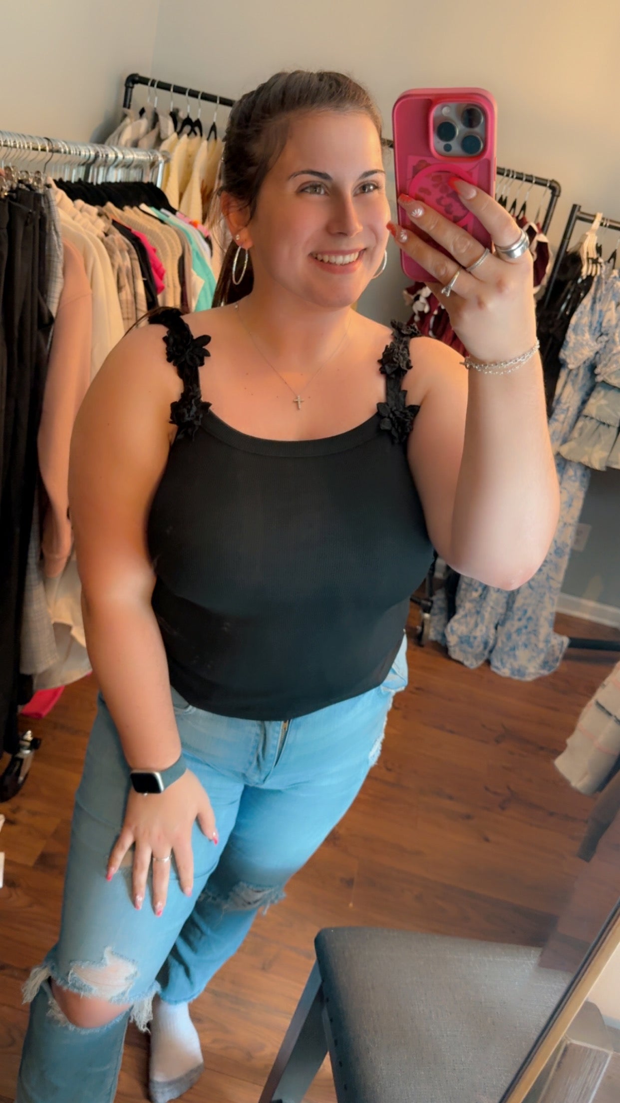 Sweet Flower Strap Tank