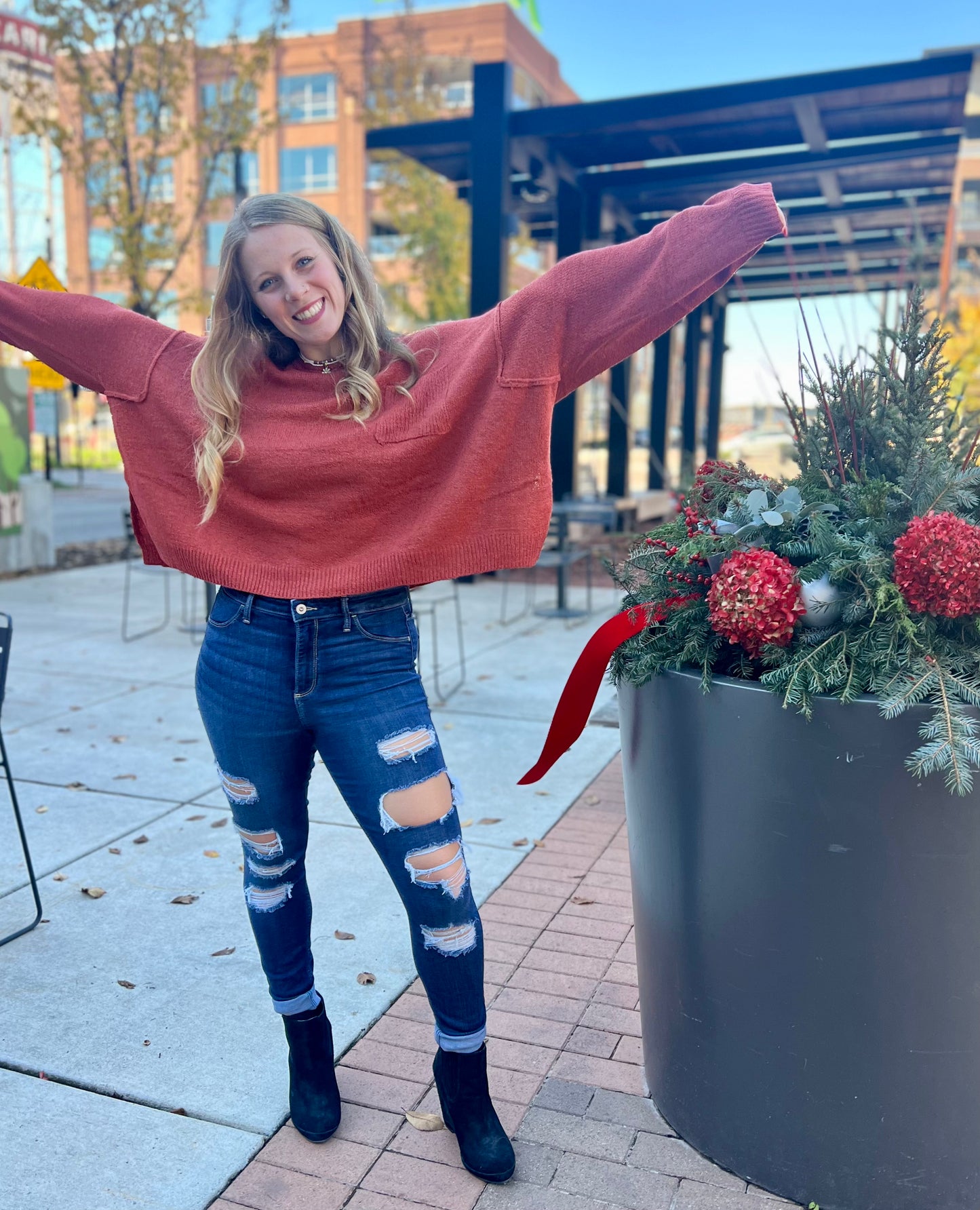 Fireside drop shoulder loose fit sweater