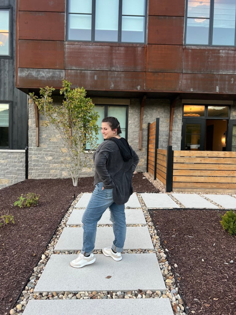 With love charcoal sweater