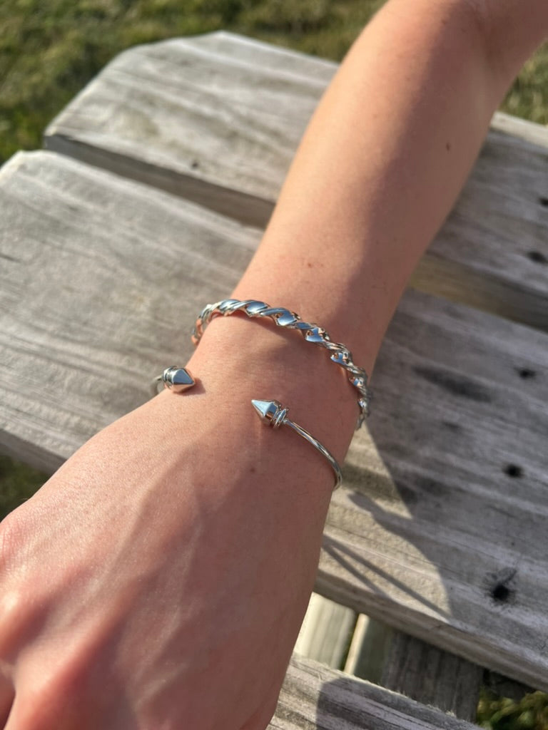 Goddess cuff solid twist silver bracelet