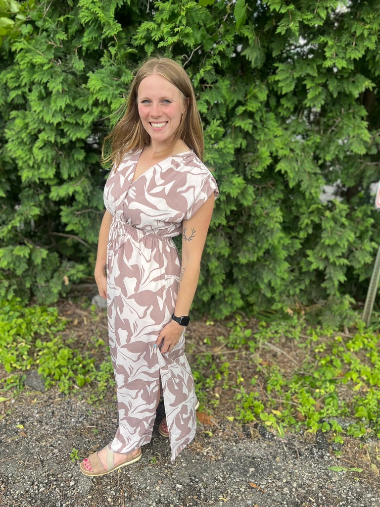 Sleeveless Abstract Print Dress