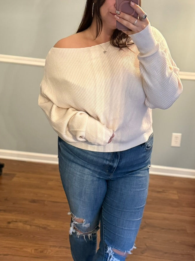 Falling for You Cream Sweater