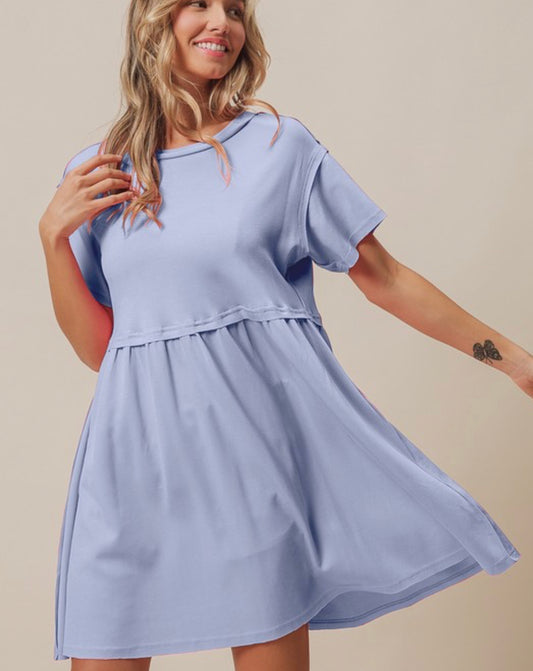 Cutting Edge Detail Midi Dress Chambray