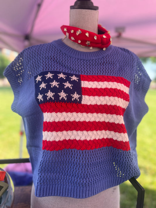 American flag sweater top