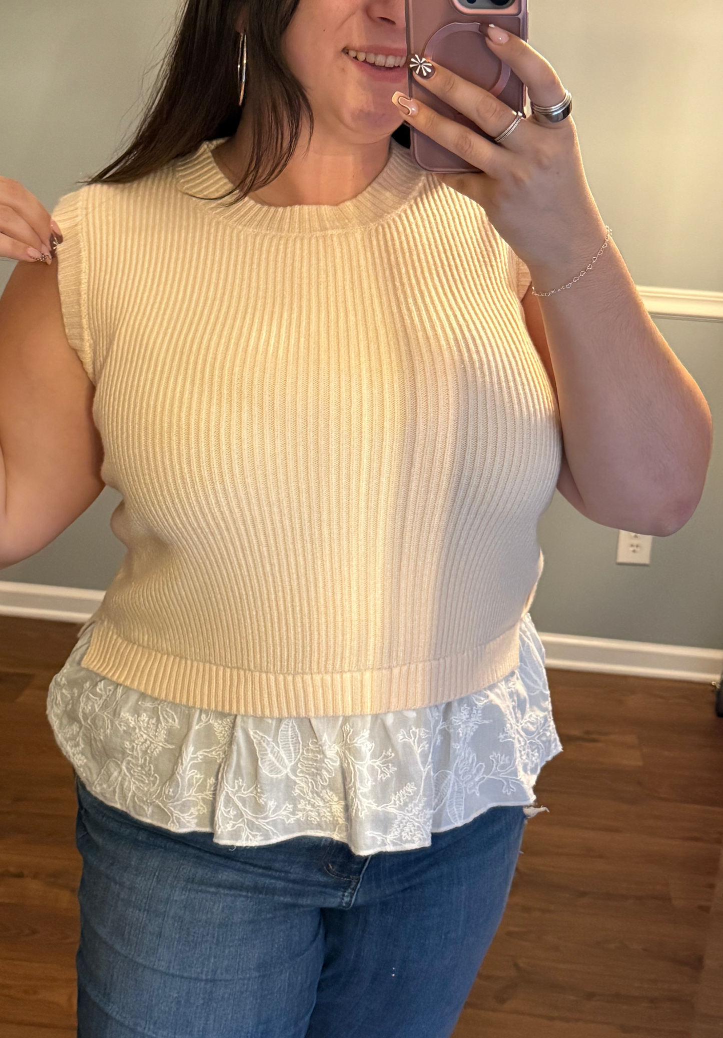 Lace Cream Sweater