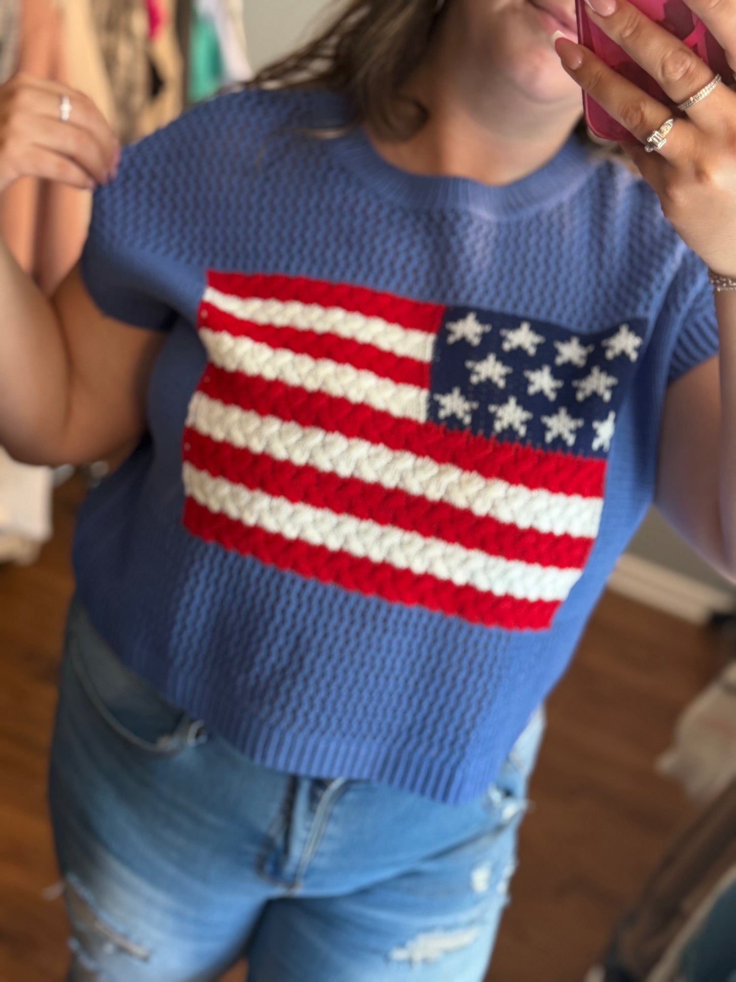 American flag sweater top
