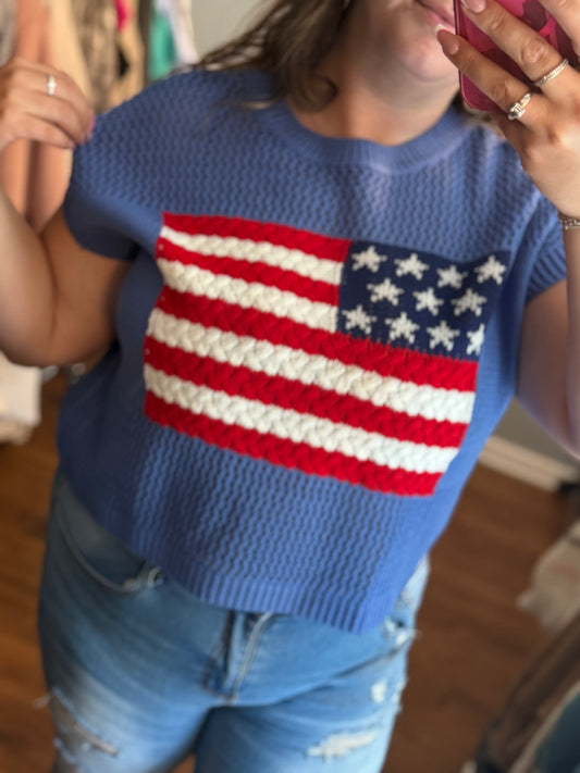 American flag sweater top