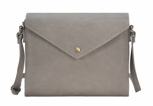 Three Compartment Envelop Crossbody Grey