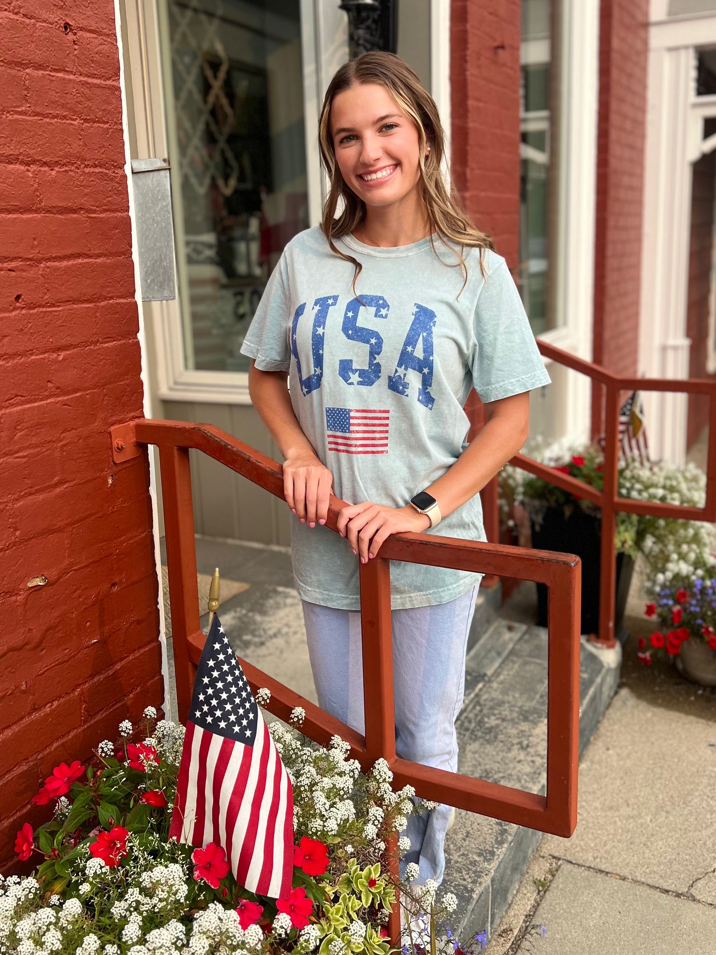 Blue USA Flag tshirt