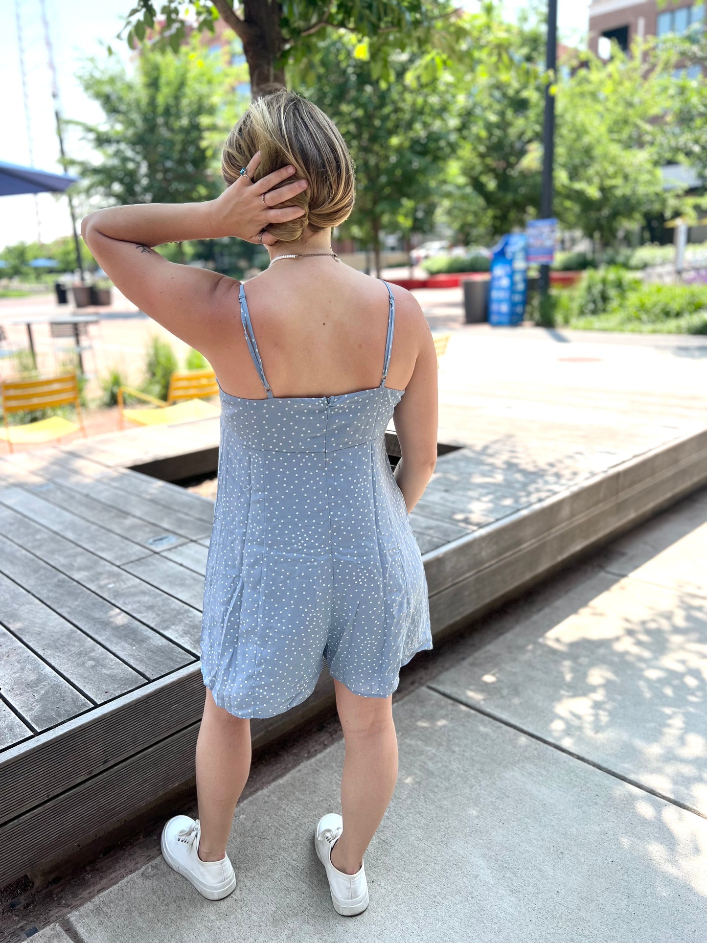 Spaghetti Strap blue romper