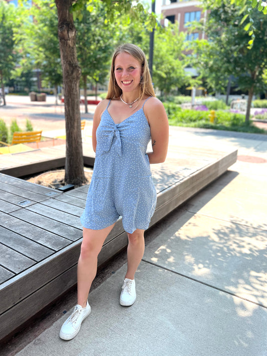 Spaghetti Strap blue romper